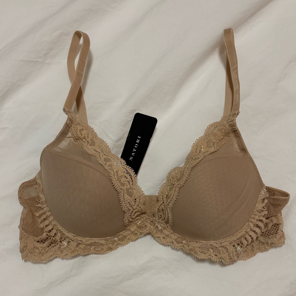 Natori Feathers Bra 34A in Cafe